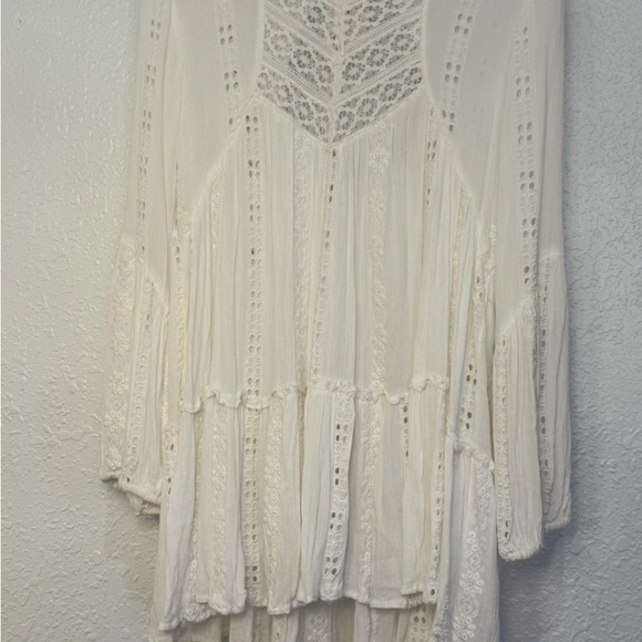 Free People White Lace Kiss Kiss Biho Tunic - Picture 5 of 11